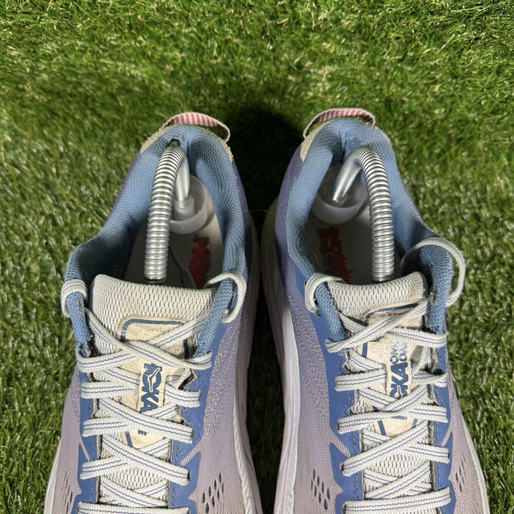Hoka One One Clifton 6 Womens Size 9 Sneakers Shoes Blue Red Running Trainers - Picture 5 of 10